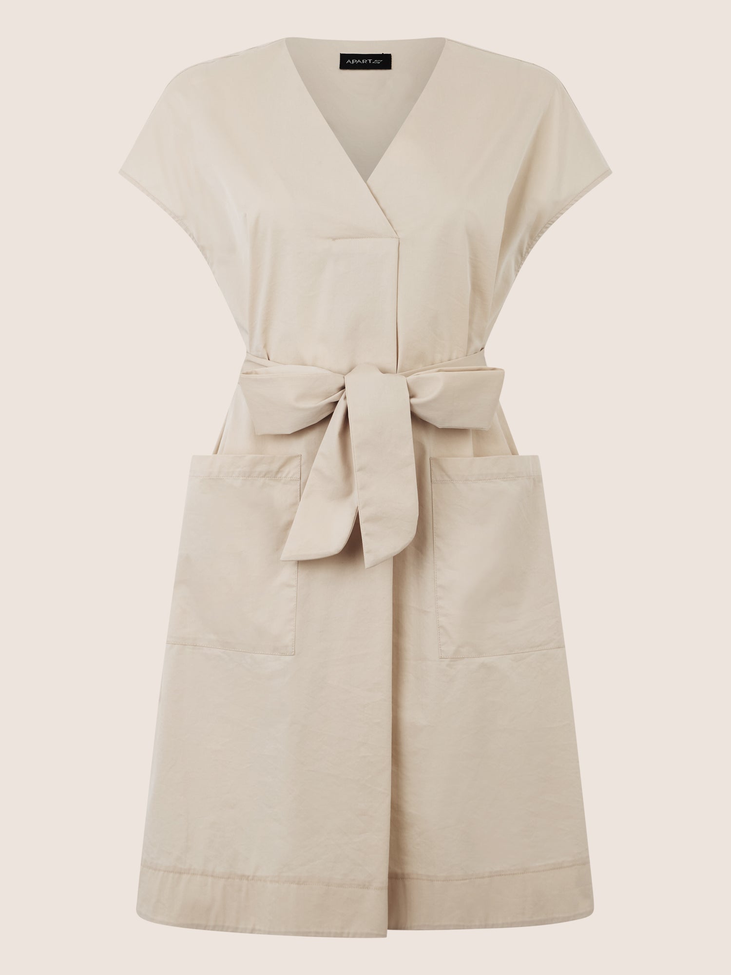 APART Sommerliches Hemdblusenkleid mit Bindegürtel | beige