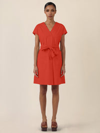 APART Sommerliches Hemdblusenkleid mit Bindegürtel | orange
