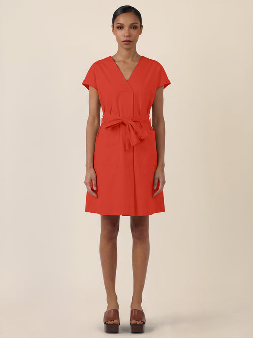 APART Sommerliches Hemdblusenkleid mit Bindegürtel | orange image 1