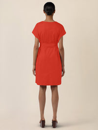 APART Sommerliches Hemdblusenkleid mit Bindegürtel | orange