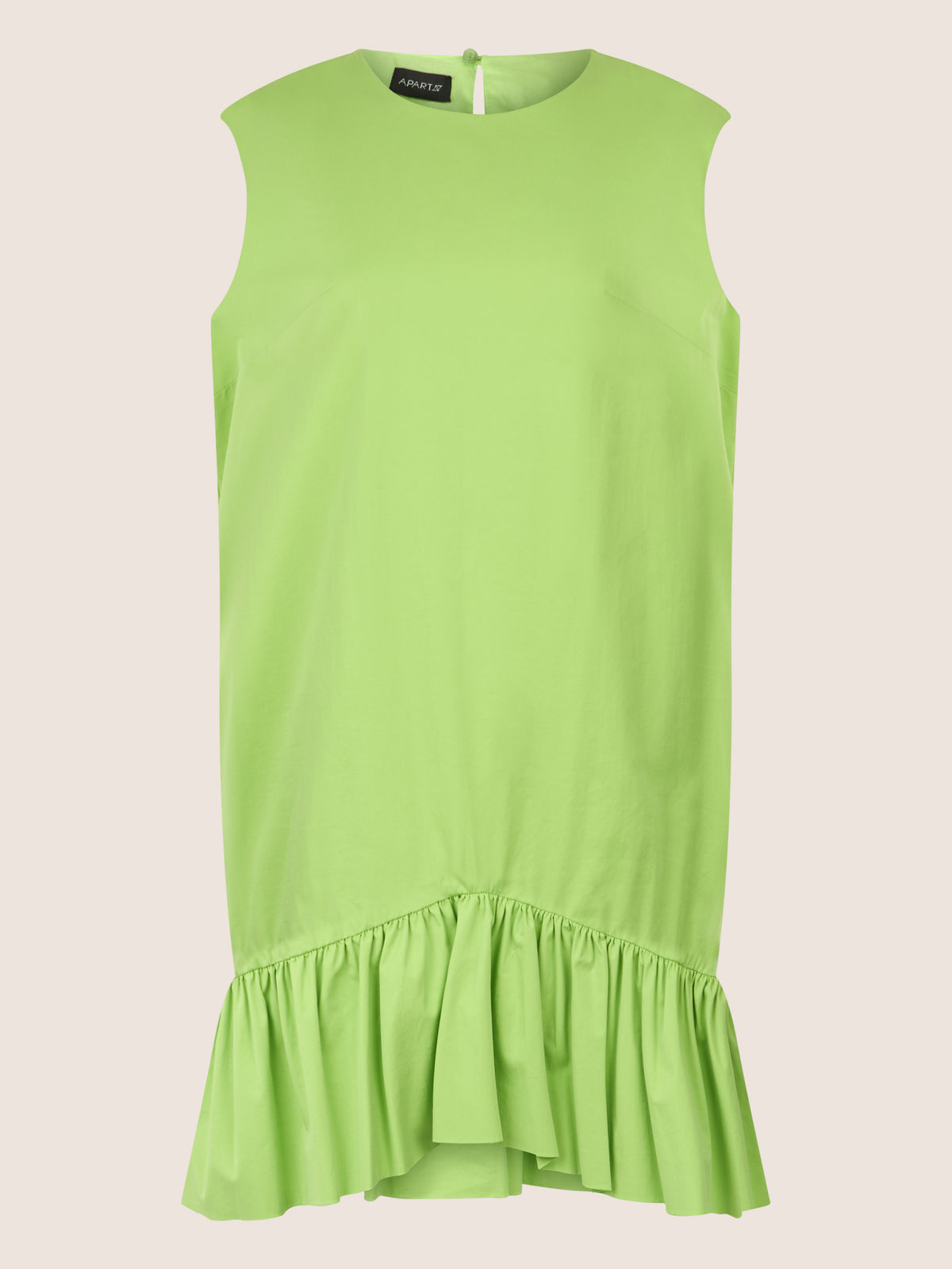 APART Ärmelloses Kleid mit Volant und asymmetrischem Saum | apfelgrün