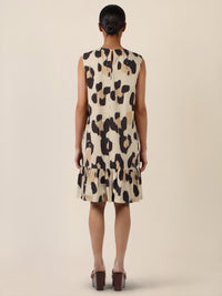 APART Kurzes Volantkleid mit Allover-Print | beige-multicolor