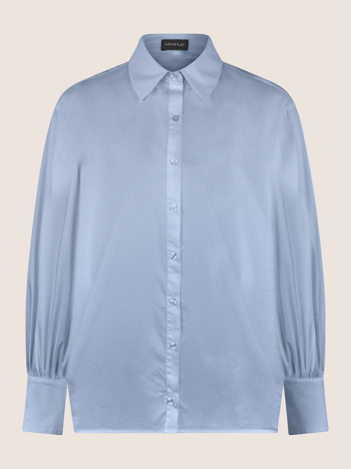 APART Oversize-Bluse mit Ballonärmeln und Hemdkragen | hellblau