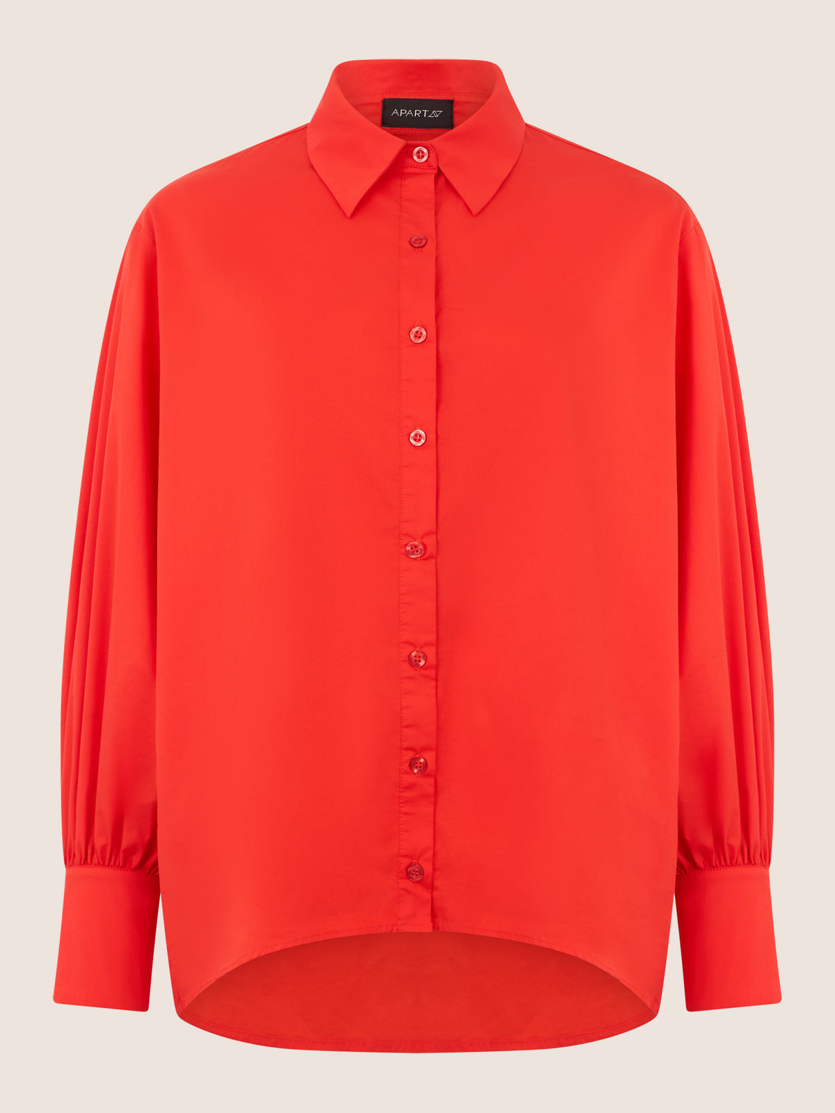 APART Oversize-Bluse mit Ballonärmeln und Hemdkragen | orange
