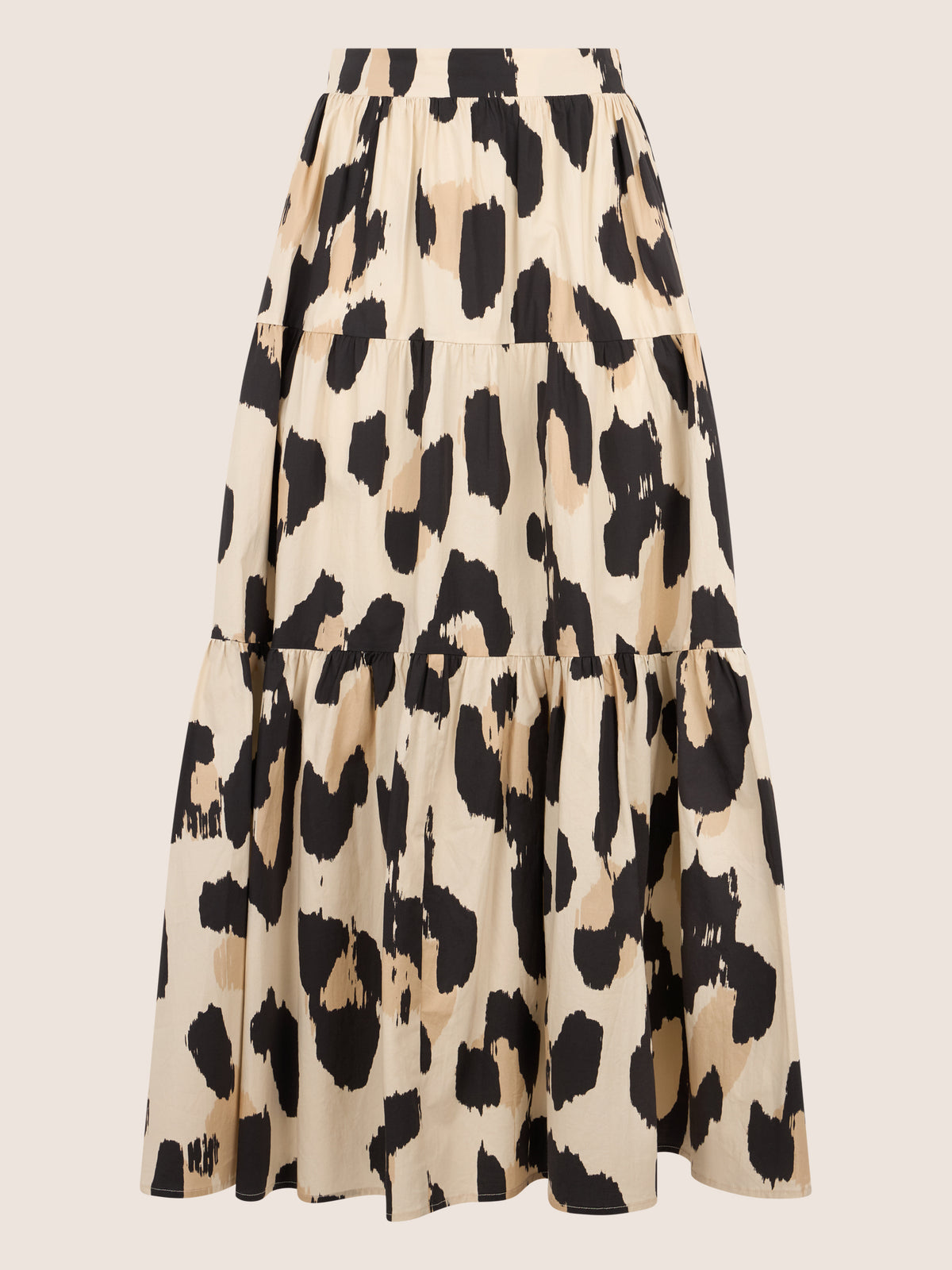 APART Stufenrock mit abstraktem Animalprint | beige-multicolor