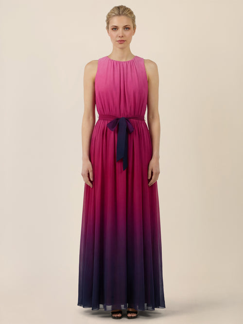 APART Chiffonkleid mit Farbverlauf und Taillenband | pink-multicolor image 1
