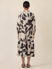 APART Hemdkleid mit grafischem Print und Volants | beige-schwarz