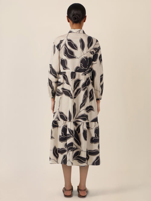 APART Hemdkleid mit grafischem Print und Volants | beige-schwarz image 1