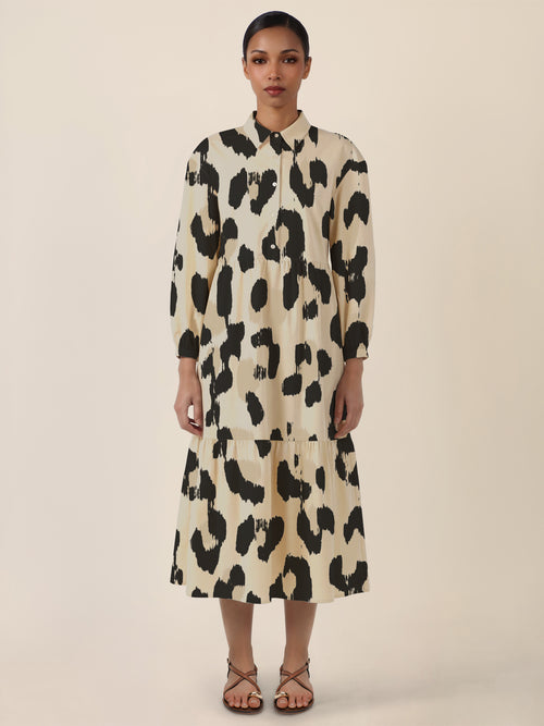 APART Locker geschnittenes Kleid mit Animalprint | beige-mehrfarbig image 1