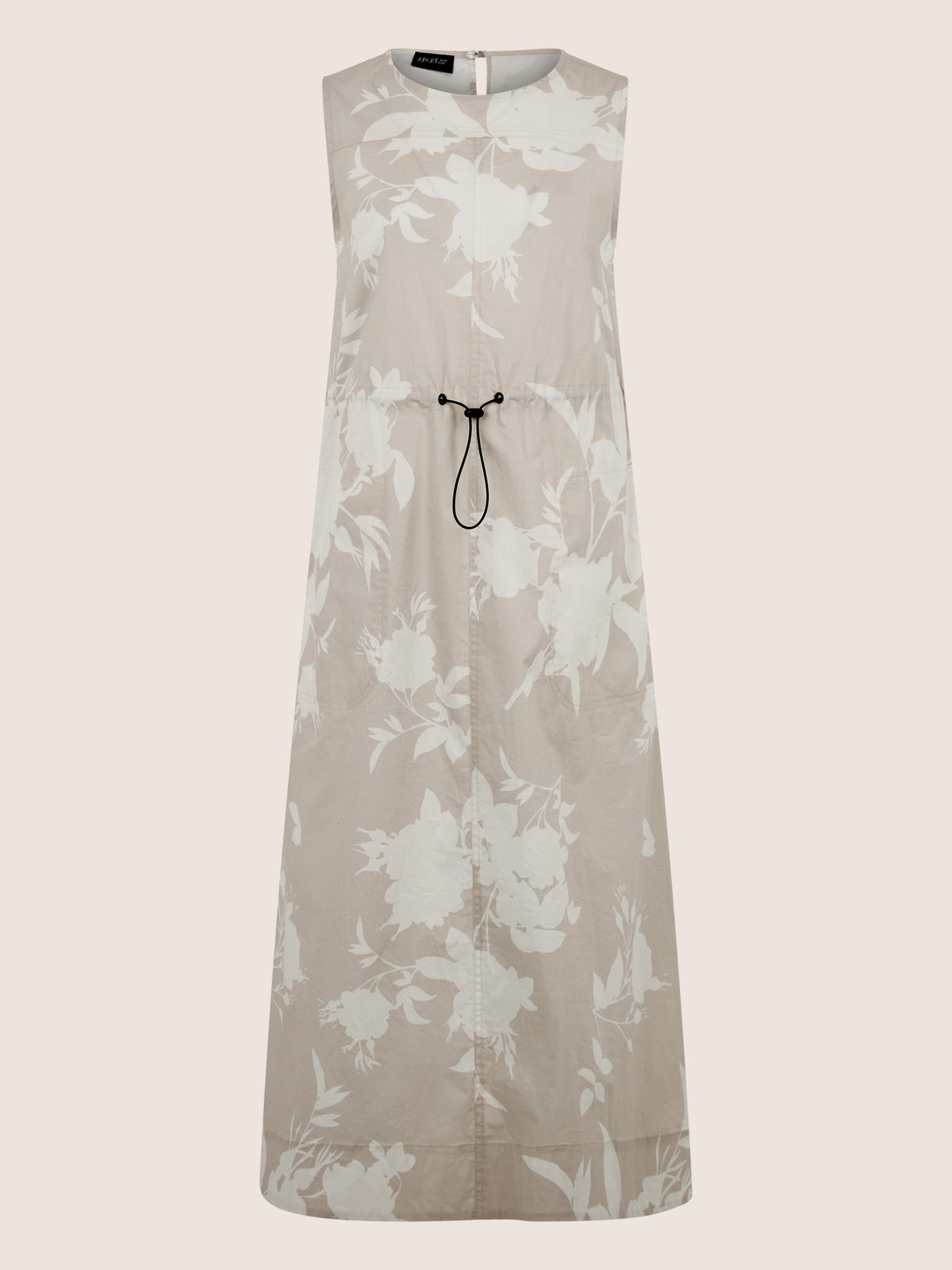 APART Ärmelloses Midikleid mit floralem Schimmer | beige-creme