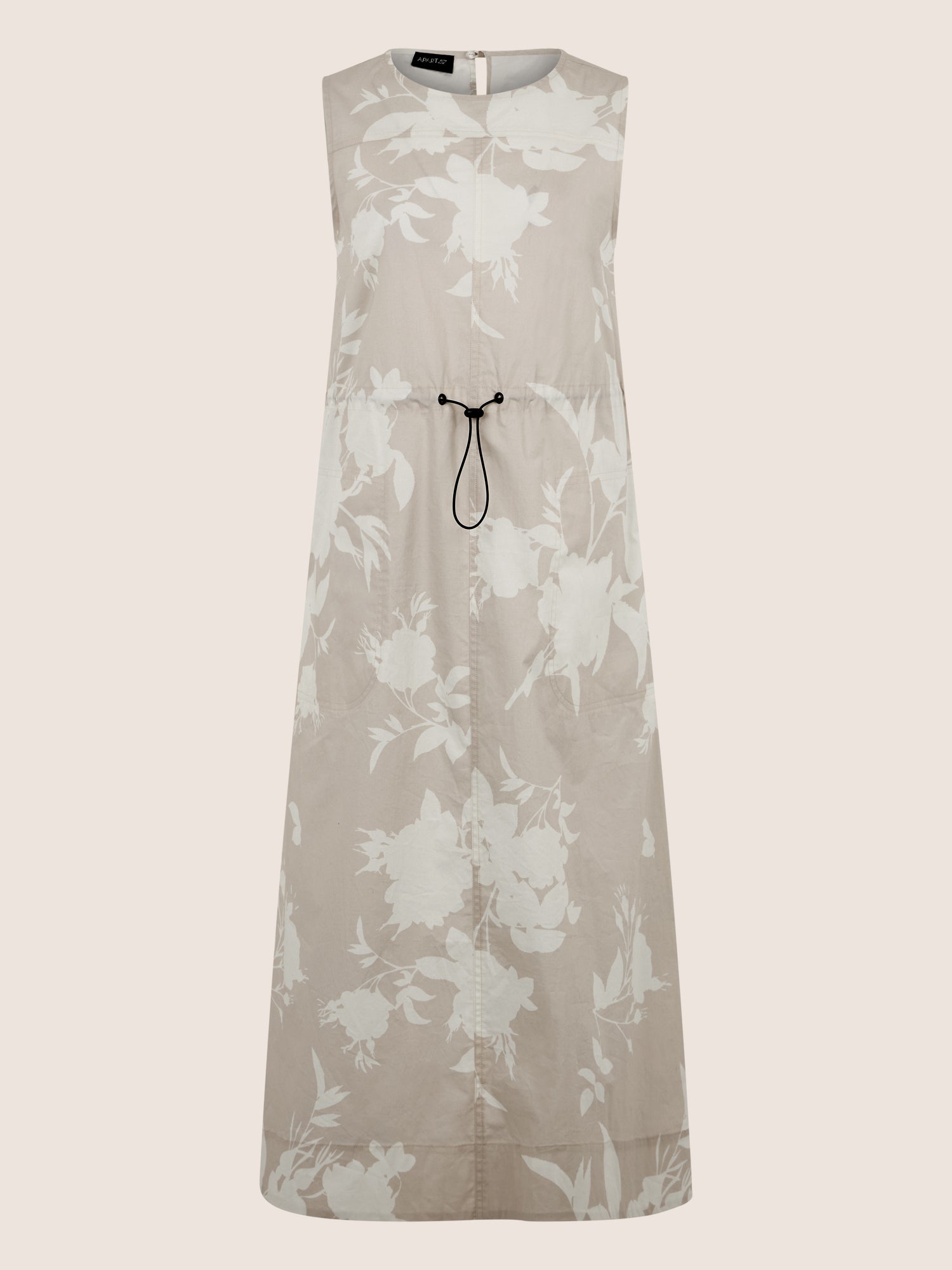 APART Ärmelloses Midikleid mit floralem Schimmer | beige-creme