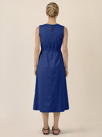APART Ärmelloses Kleid mit Kordelzug-Taille | royalblau