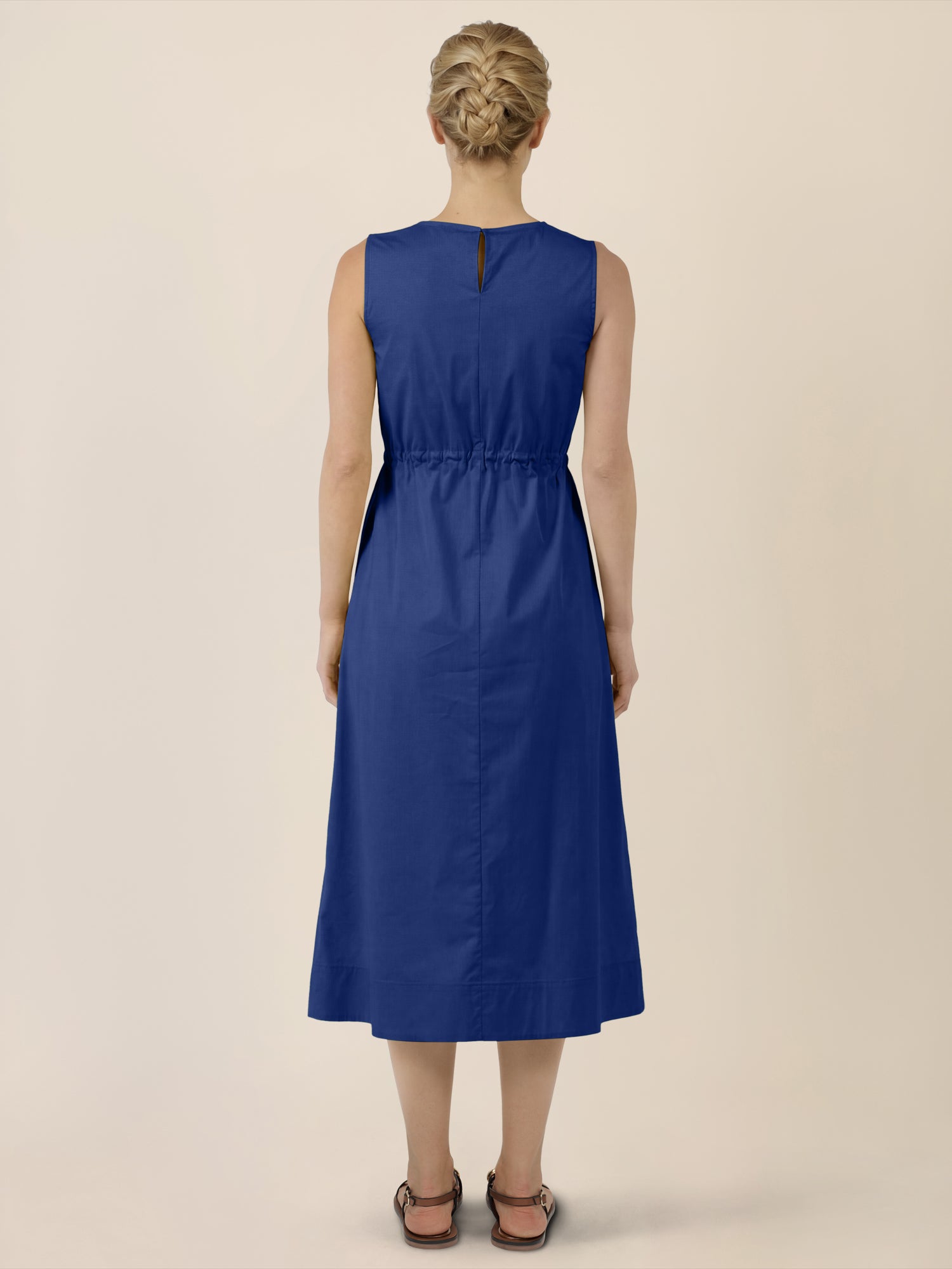 APART Ärmelloses Kleid mit Kordelzug-Taille | royalblau