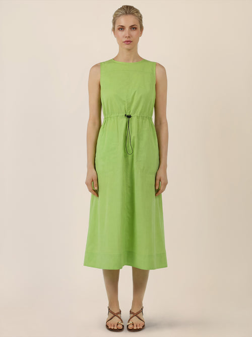 APART Ärmelloses Kleid mit Kordelzug-Taille | apfelgrün image 1