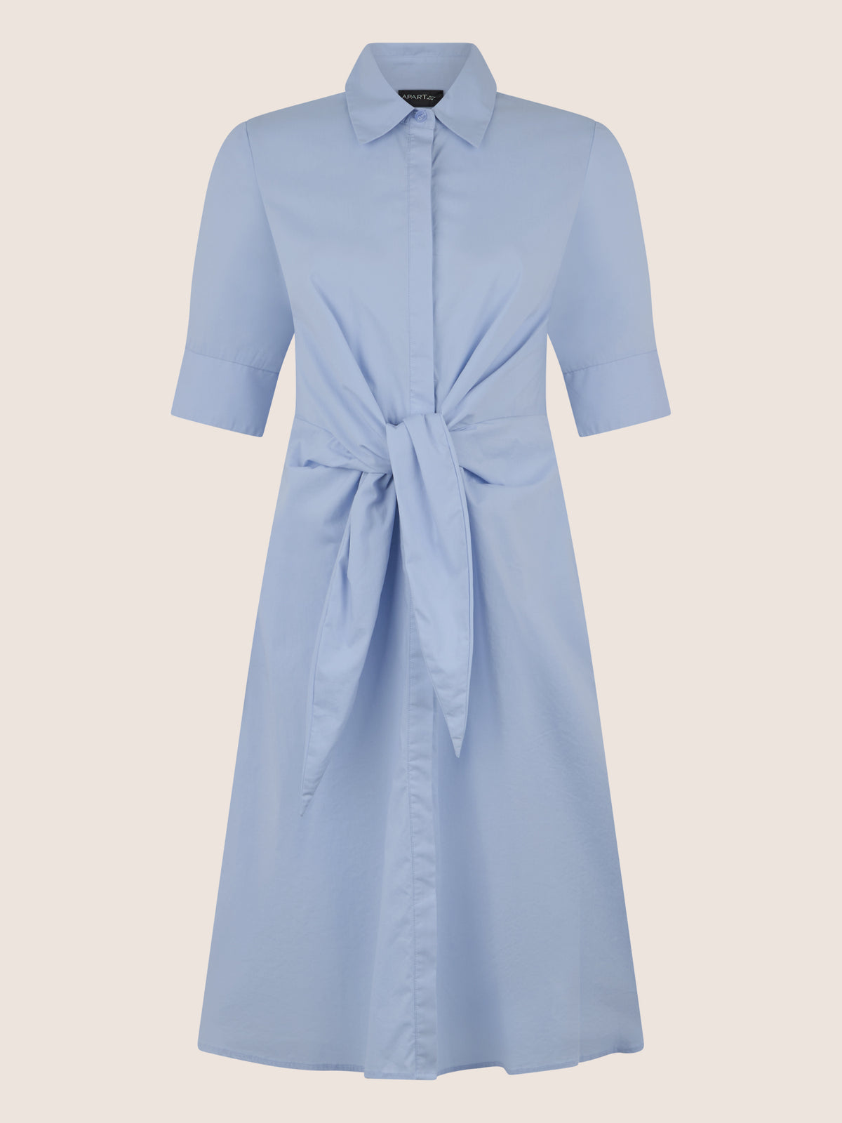 APART Kleid mit Bindegürtel und Hemdblusenkragen | hellblau