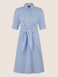 APART Kleid mit Bindegürtel und Hemdblusenkragen | hellblau