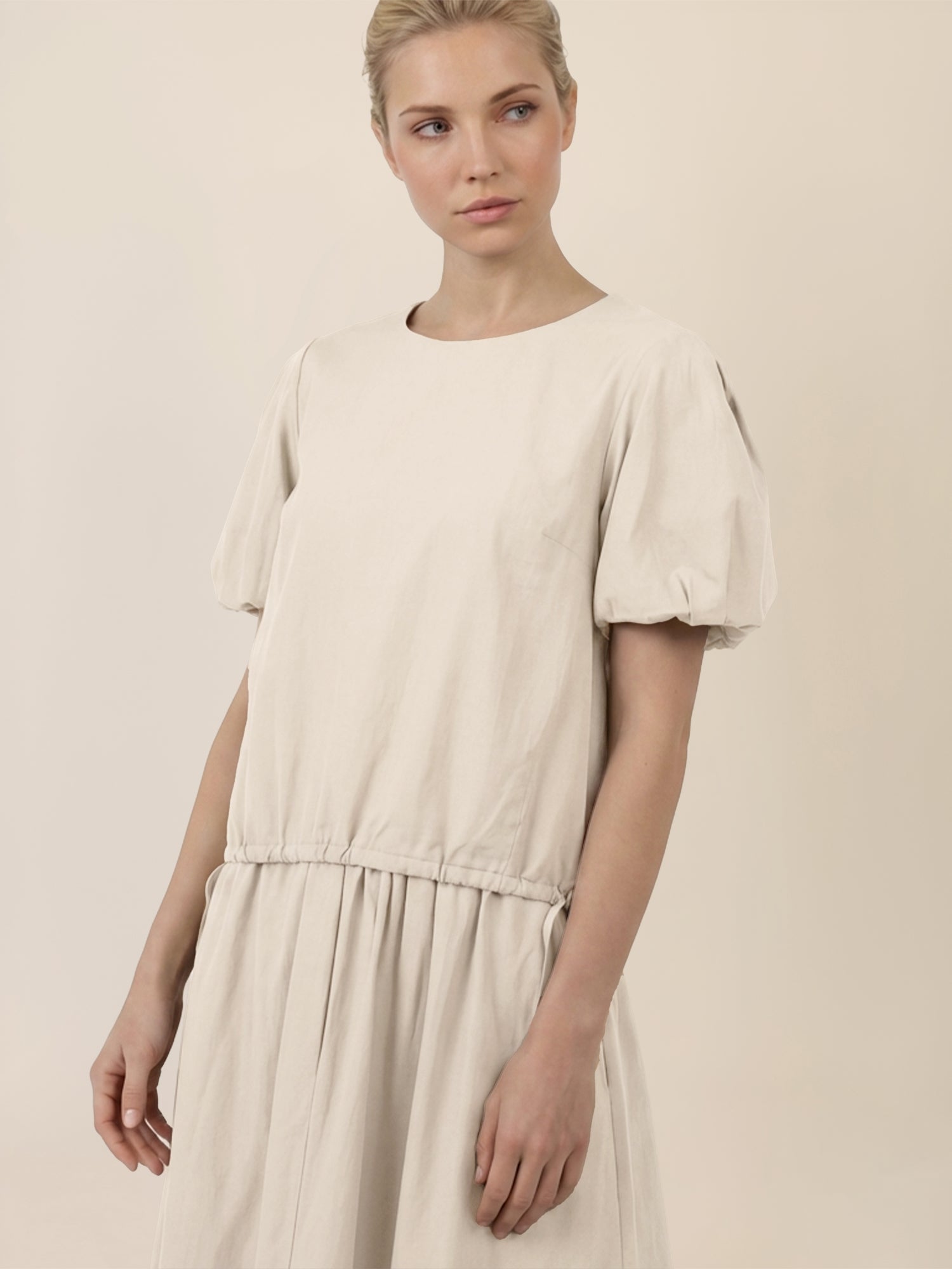 APART Bluse mit Bindebändern und Flügelärmeln | beige