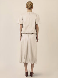 APART Bluse mit Bindebändern und Flügelärmeln | beige