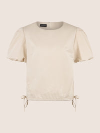 APART Bluse mit Bindebändern und Flügelärmeln | beige
