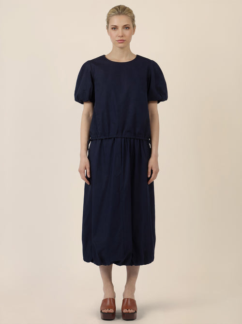 APART Bluse mit Bindebändern und Flügelärmeln | nachtblau image 1