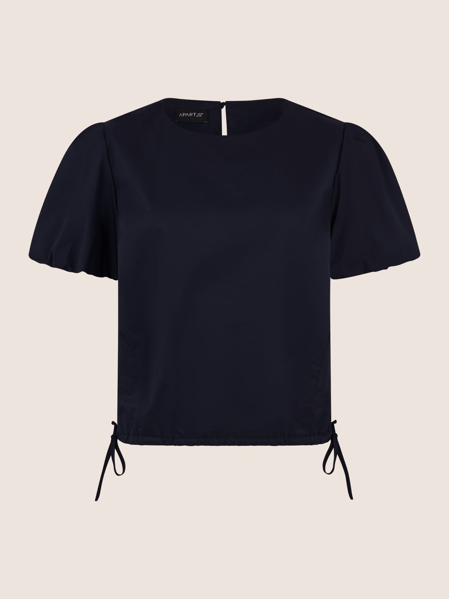 APART Bluse mit Bindebändern und Flügelärmeln | nachtblau