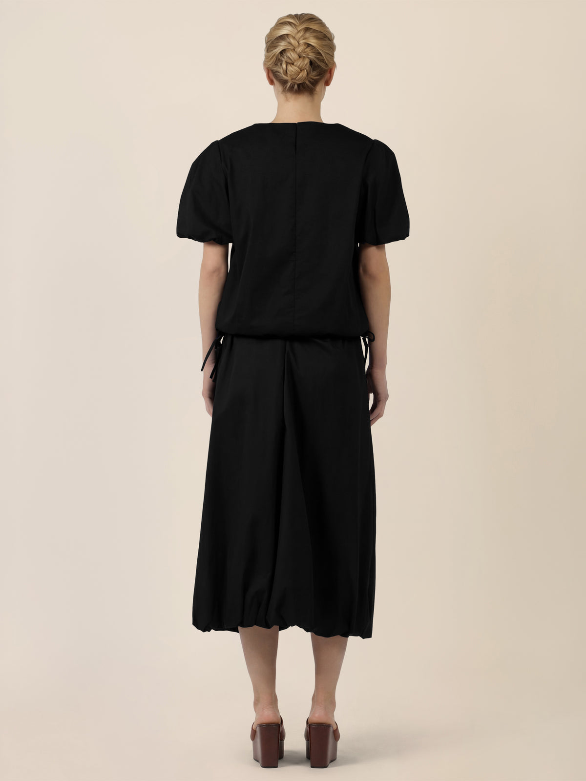 APART Bluse mit Bindebändern und Flügelärmeln | schwarz