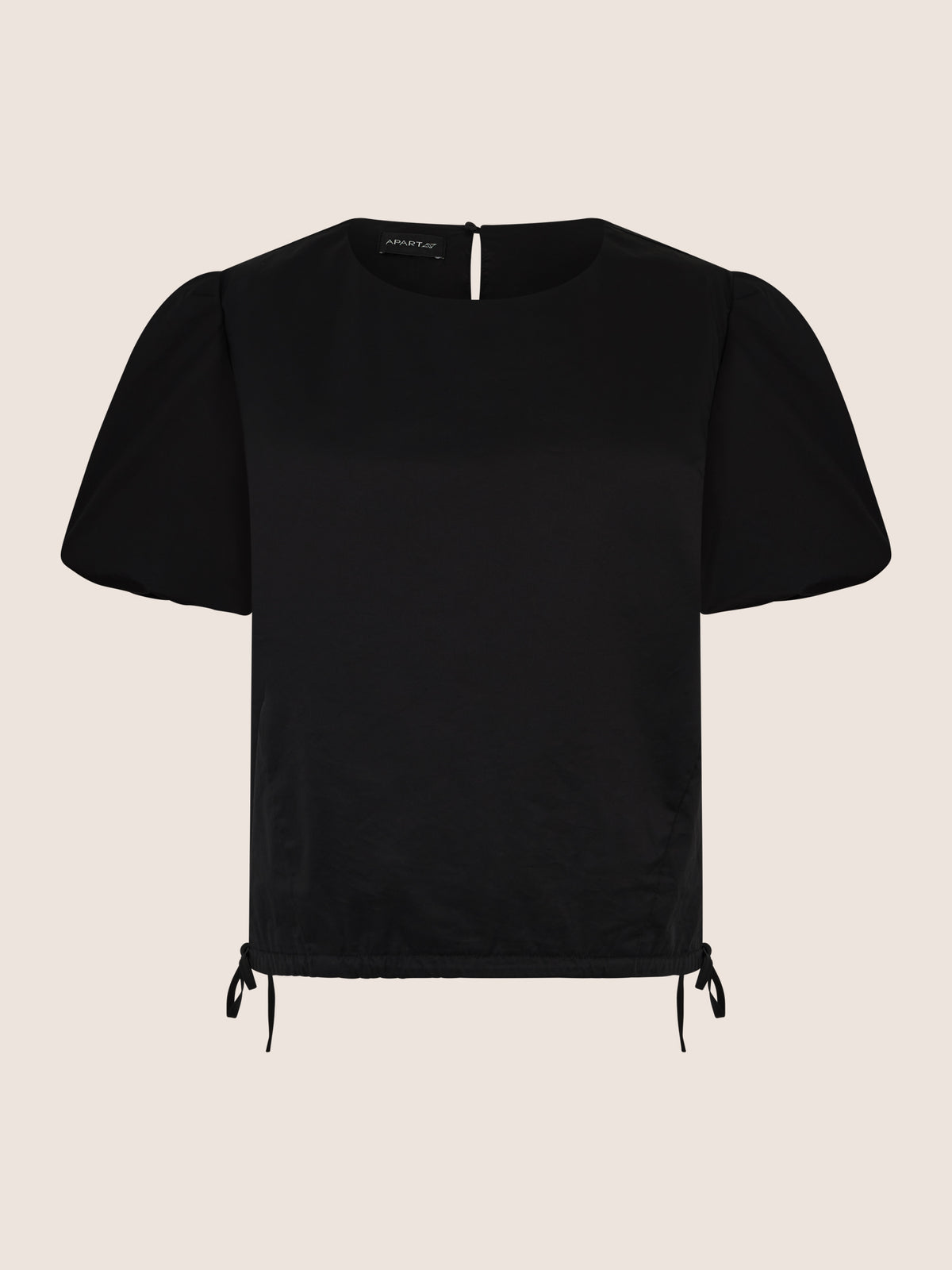 APART Bluse mit Bindebändern und Flügelärmeln | schwarz