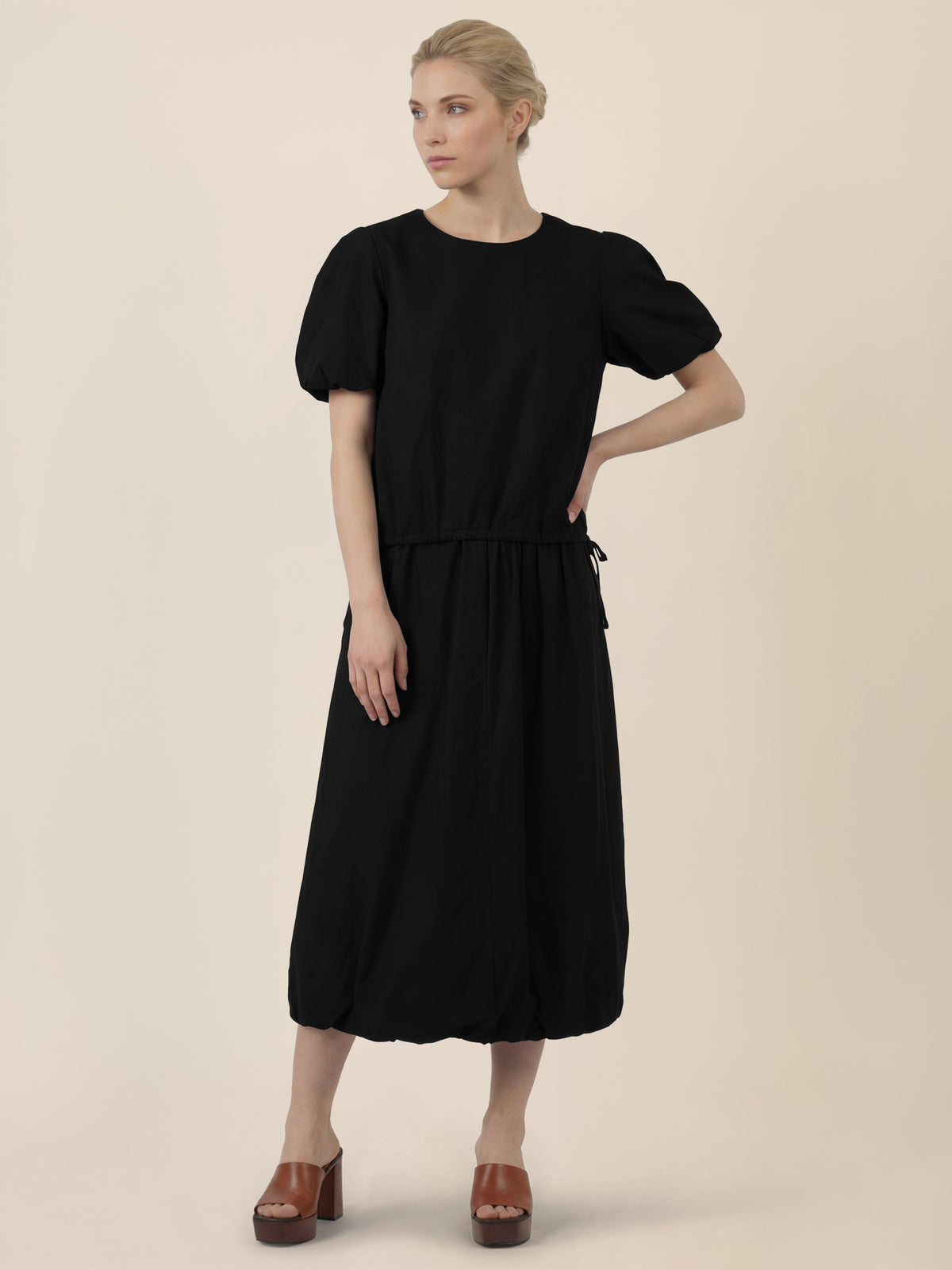 APART Bluse mit Bindebändern und Flügelärmeln | schwarz