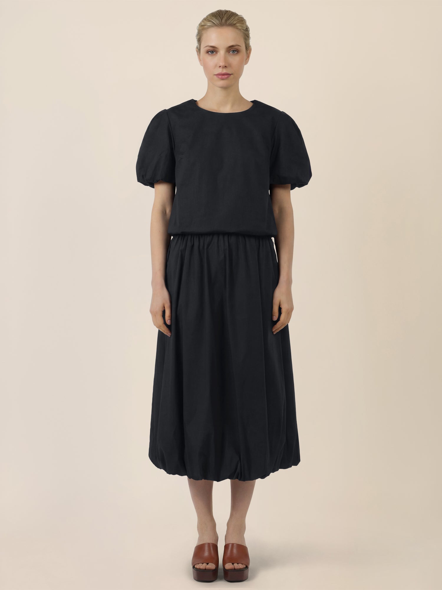 APART Ballonrock mit breitem Bund | schwarz