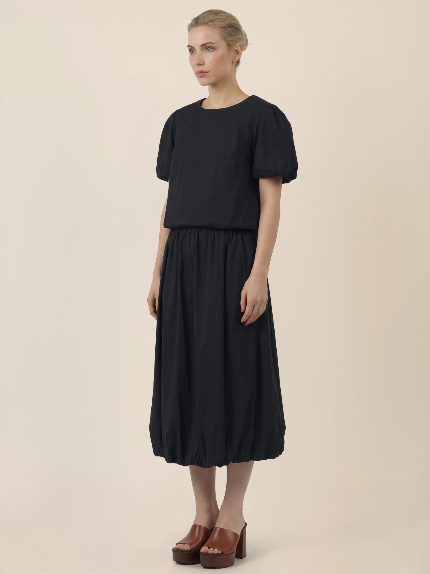 APART Ballonrock mit breitem Bund | schwarz