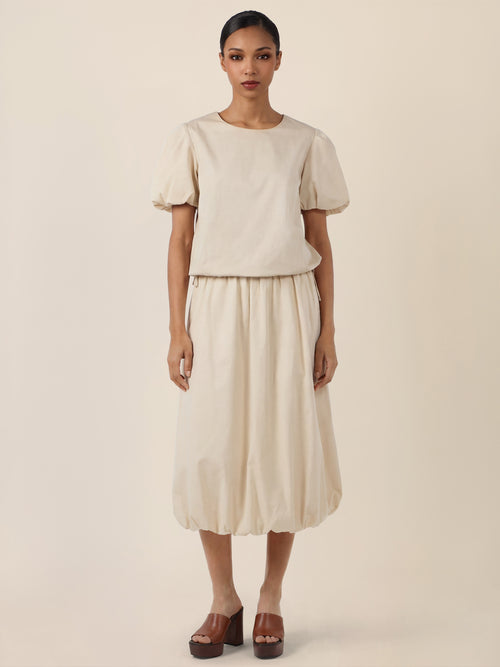 APART Ballonrock mit breitem Bund | beige image 1