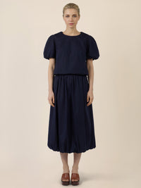 APART Ballonrock mit breitem Bund | nachtblau