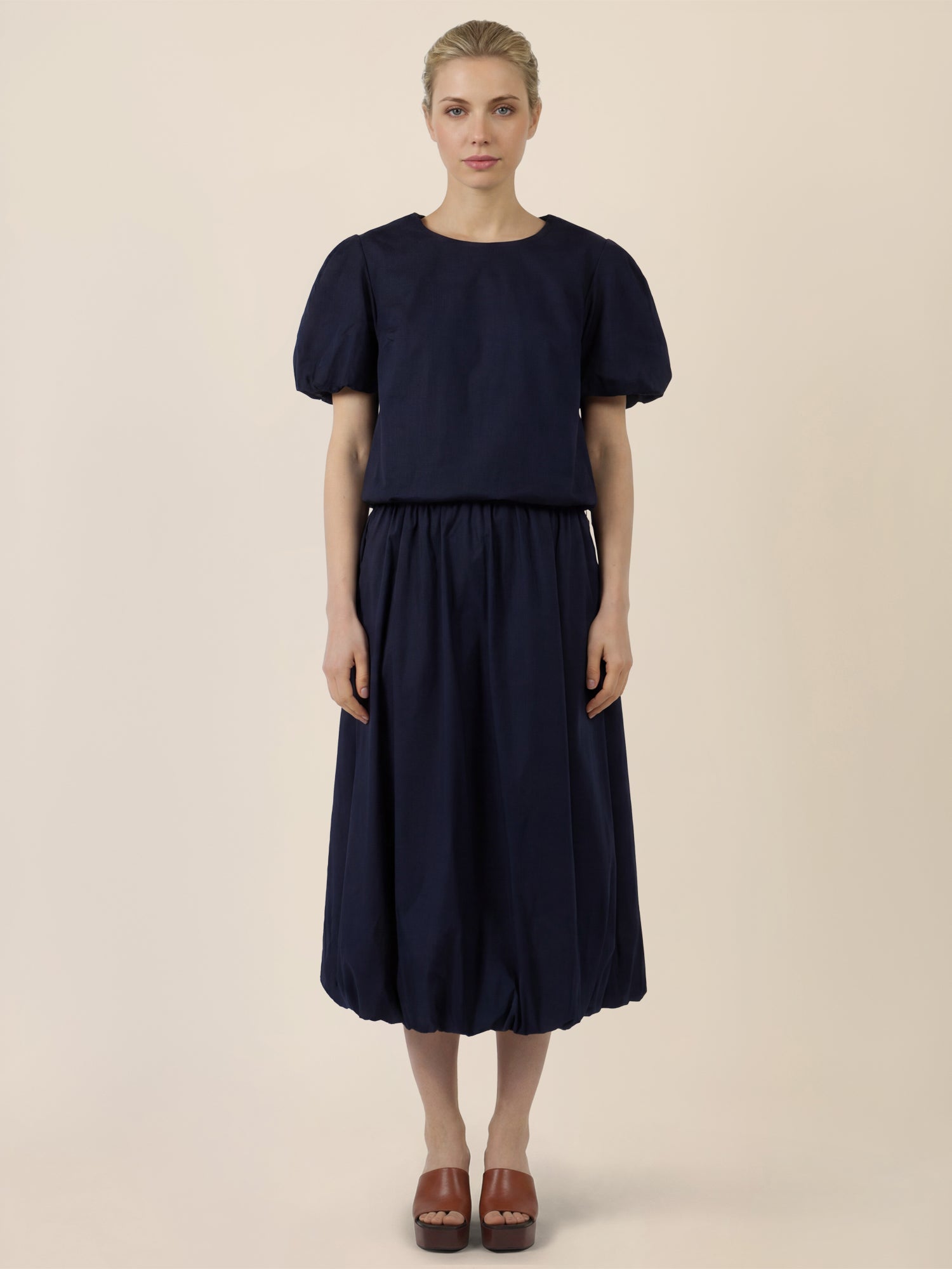 APART Ballonrock mit breitem Bund | nachtblau