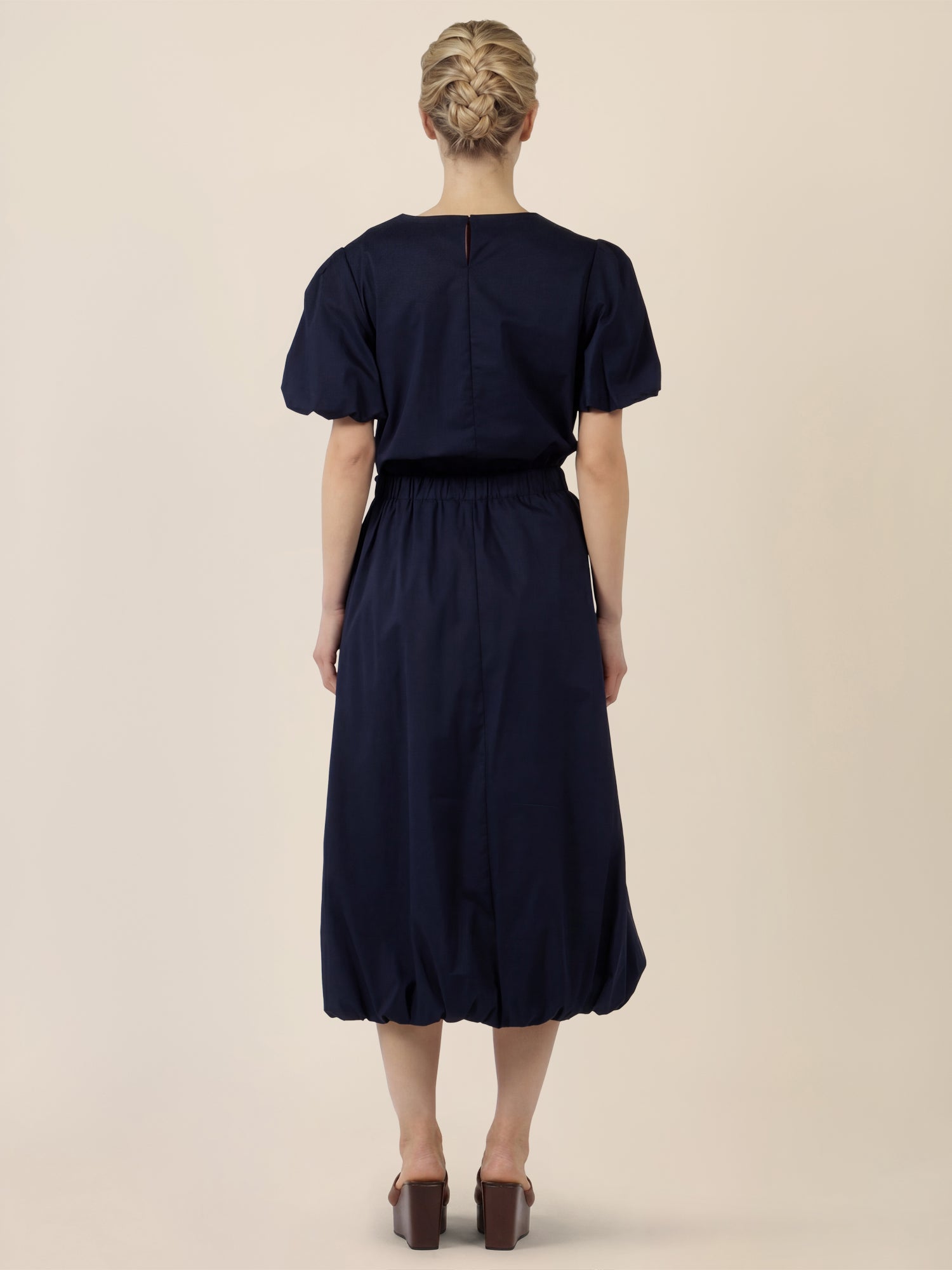 APART Ballonrock mit breitem Bund | nachtblau