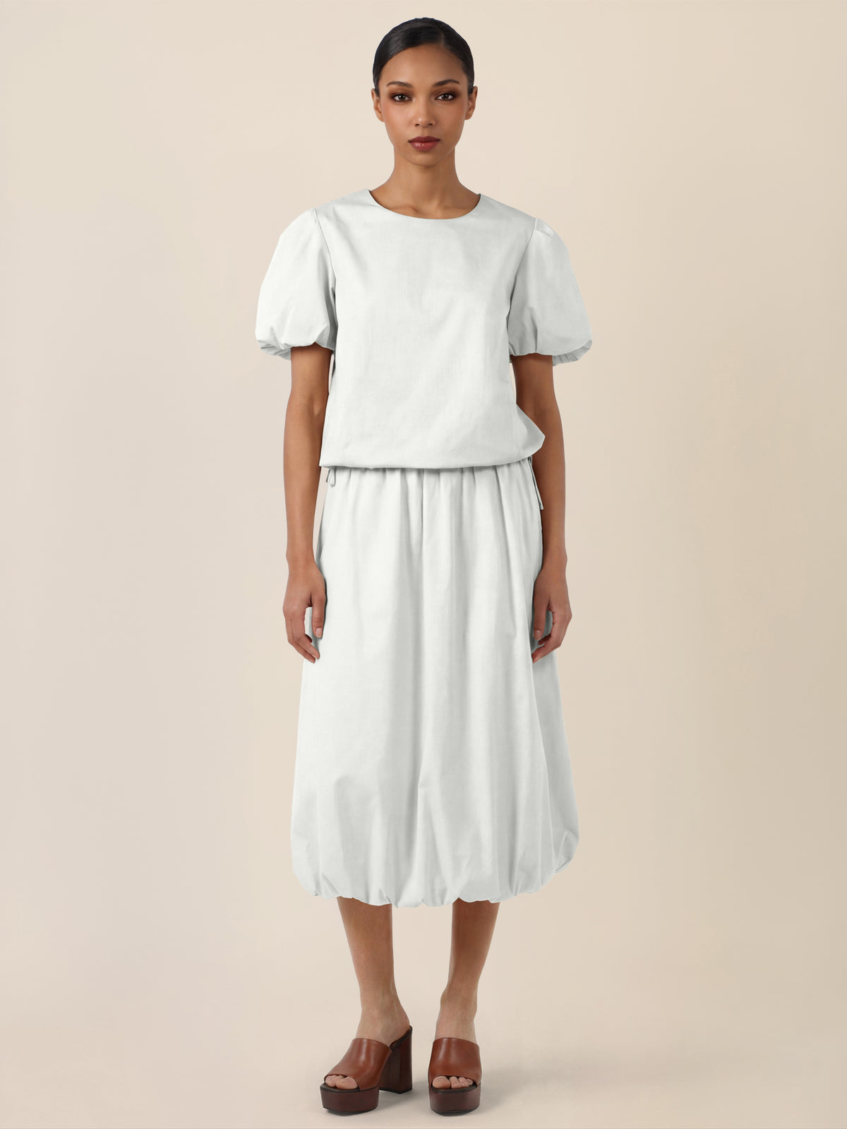 APART Ballonrock mit breitem Bund | creme