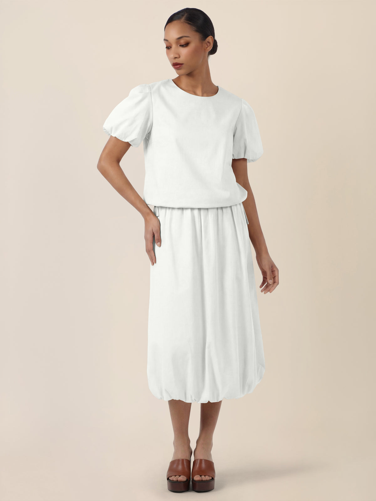 APART Ballonrock mit breitem Bund | creme