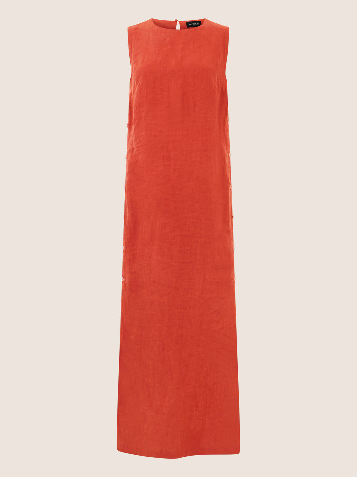 APART Leinenkleid mit seitlicher Knopfleiste | orange