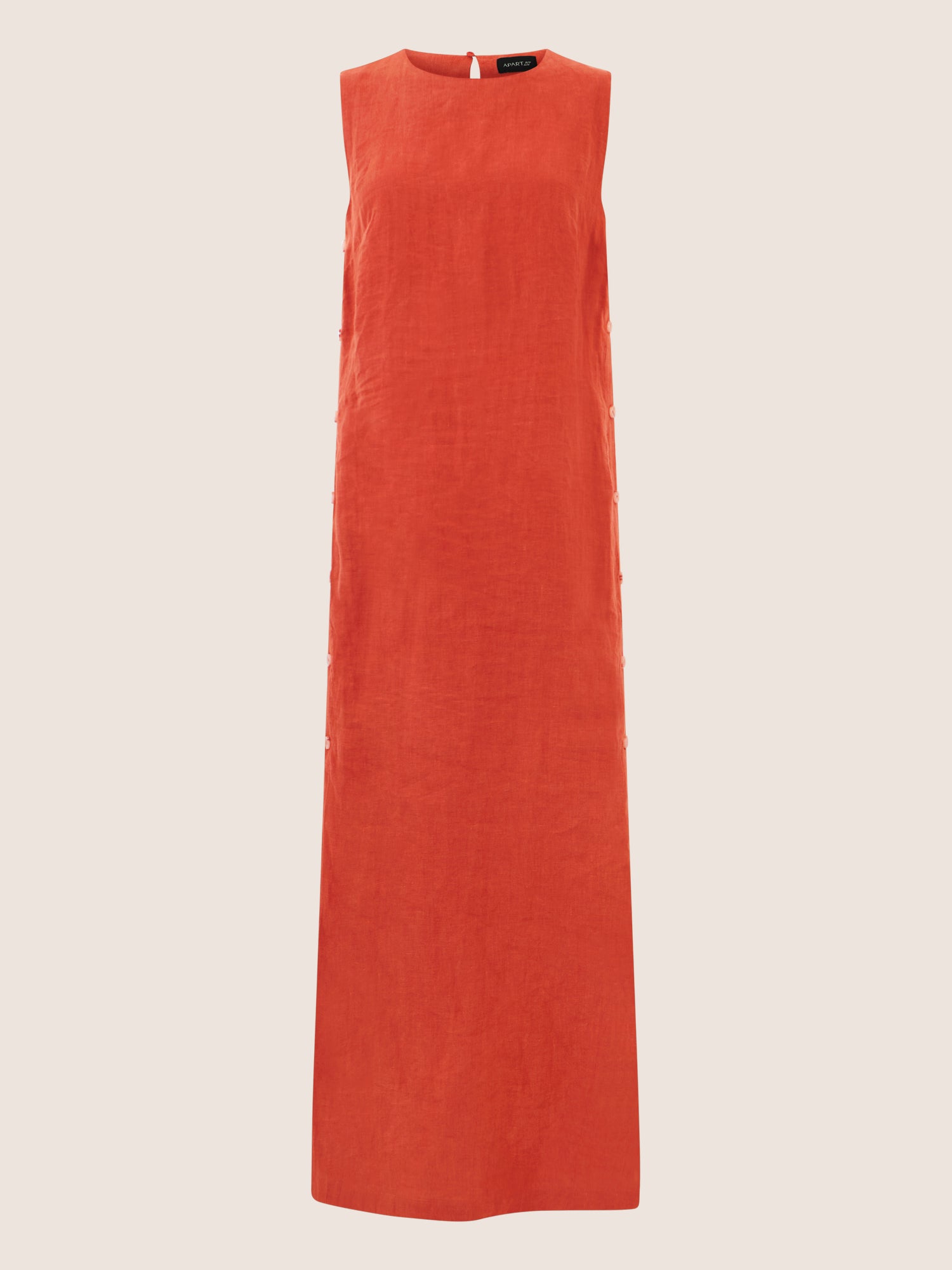 APART Leinenkleid mit seitlicher Knopfleiste | orange