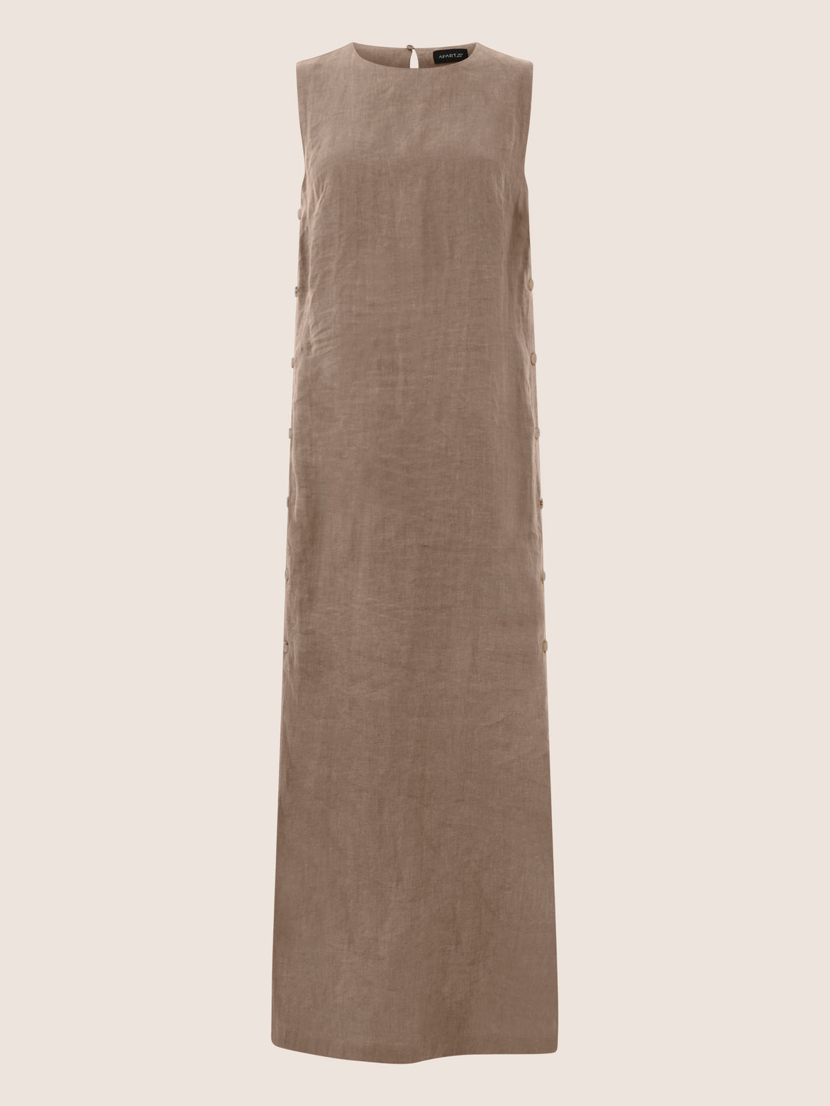 APART Leinenkleid mit seitlicher Knopfleiste | cappuccino