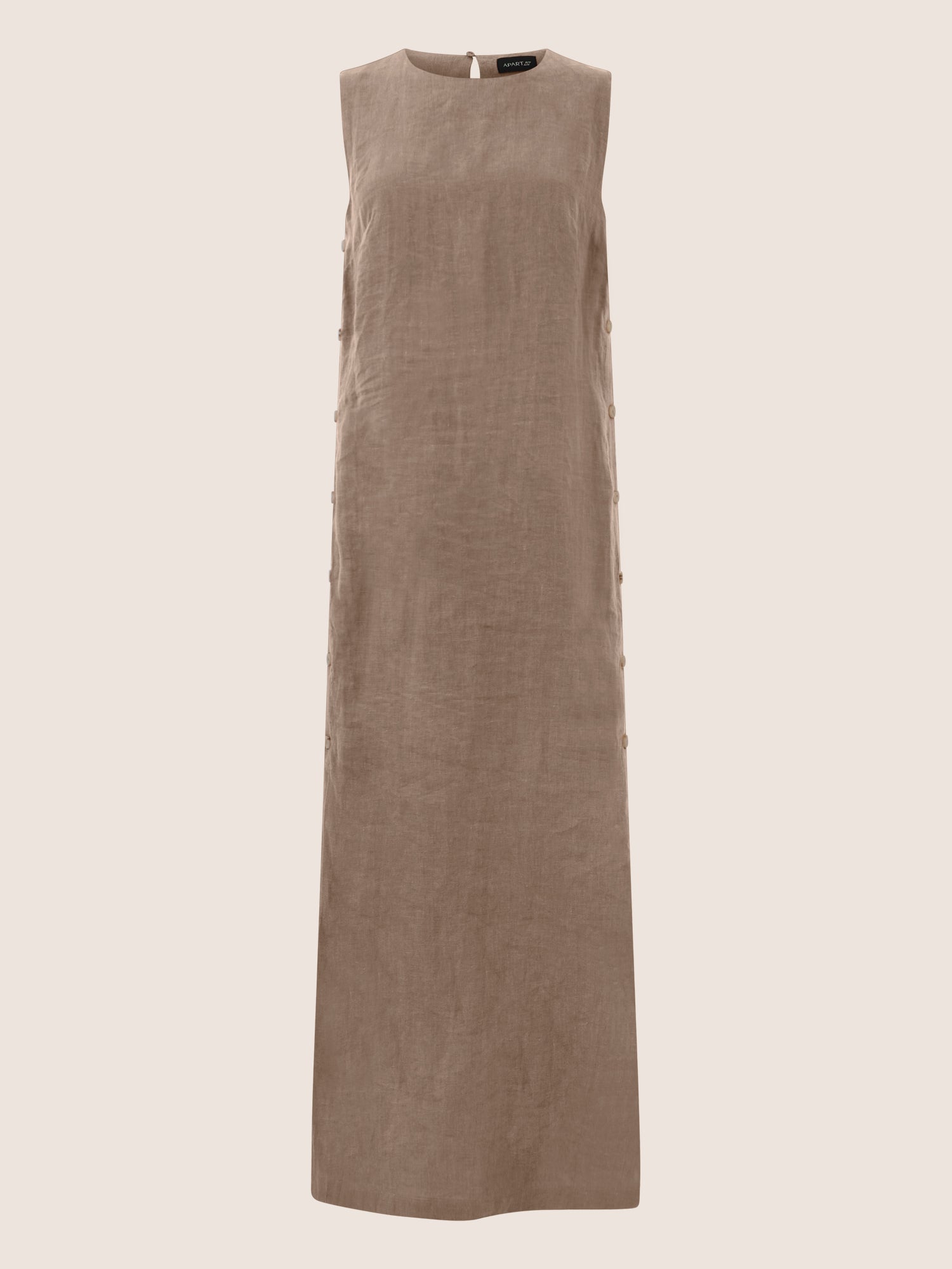 APART Leinenkleid mit seitlicher Knopfleiste | cappuccino