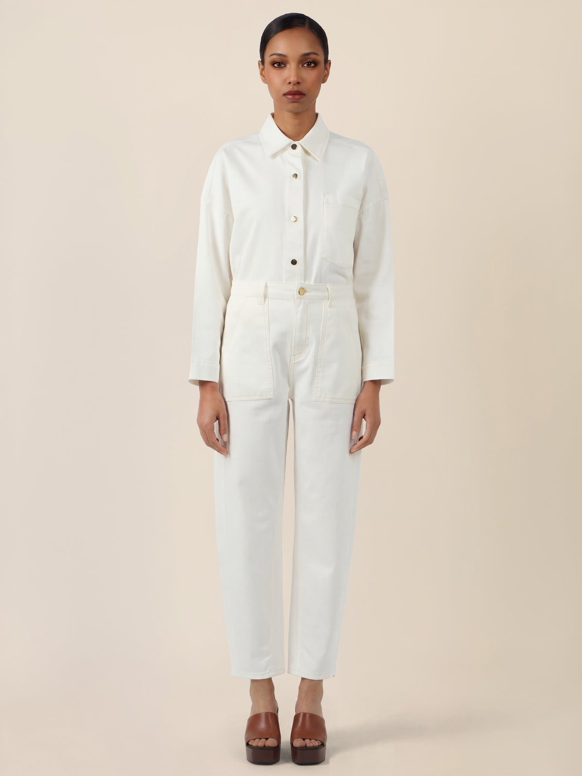 APART Gerade Jeans mit aufgesetzten Taschen | creme