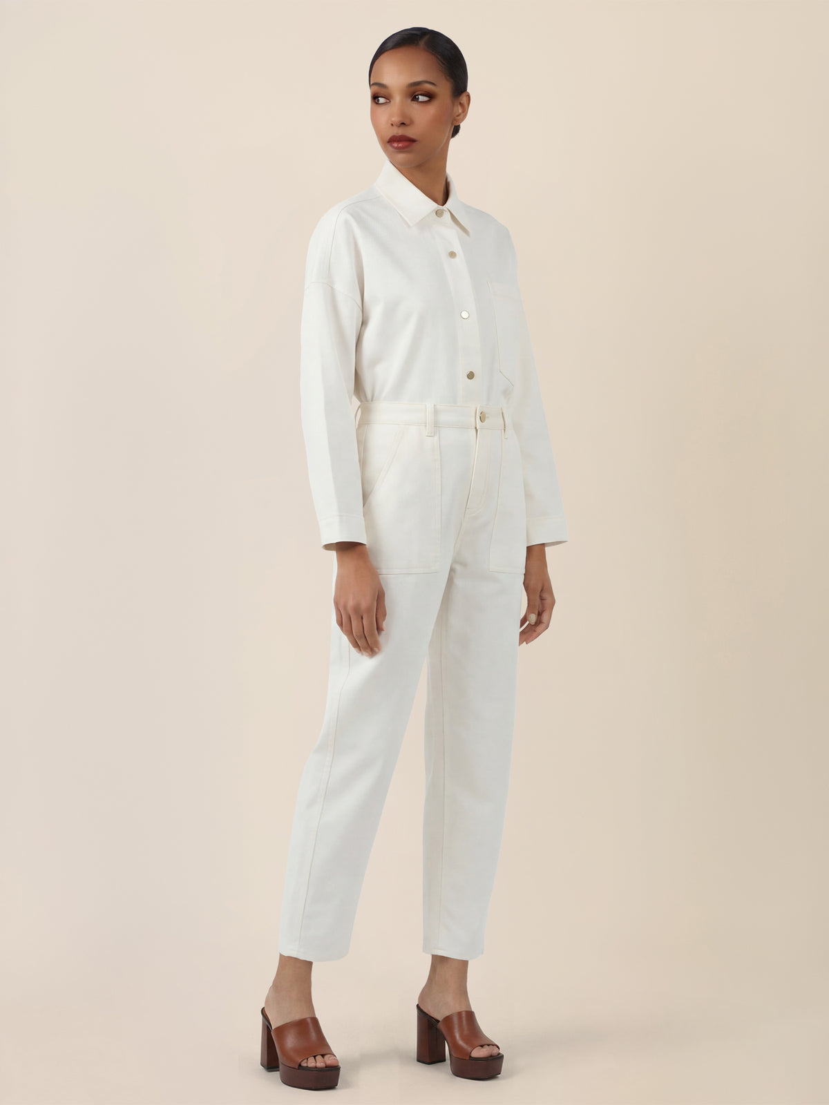 APART Gerade Jeans mit aufgesetzten Taschen | creme