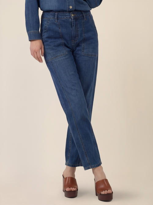 APART Gerade Jeans mit aufgesetzten Taschen | hellblau image 1