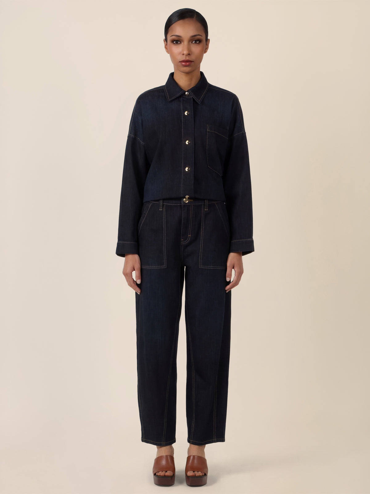 APART Gerade Jeans mit aufgesetzten Taschen | dunkelblau