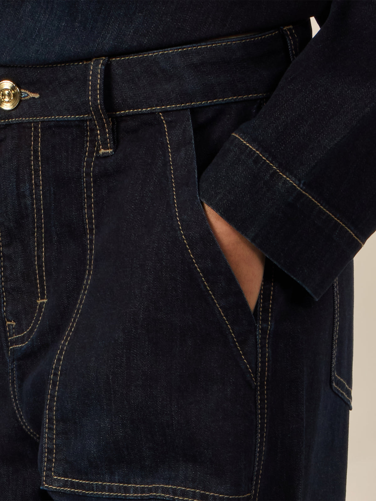 APART Gerade Jeans mit aufgesetzten Taschen | dunkelblau