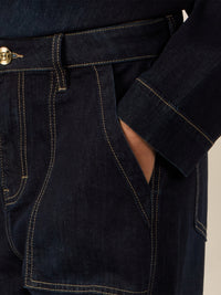 APART Gerade Jeans mit aufgesetzten Taschen | dunkelblau