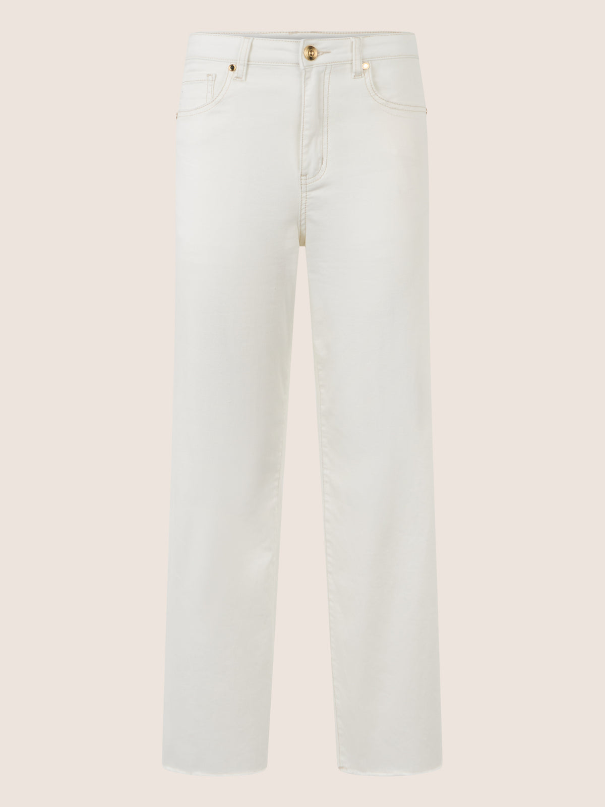 APART Croppedjeans mit Fransen-Saum | creme