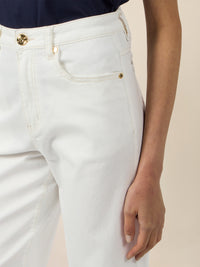 APART Croppedjeans mit Fransen-Saum | creme