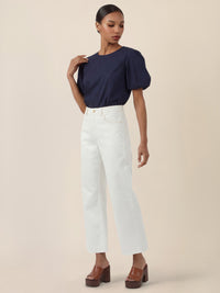 APART Croppedjeans mit Fransen-Saum | creme