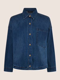 APART Oversized Jeansjacke mit Kontrastnähten | hellblau